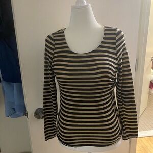 Striped Black and Tan Women's Top